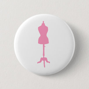 Dress Form Silhouette II - Pink 6 Cm Round Badge