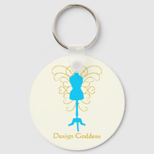 Dress Form with Swirls - Design Goddess Key Ring
