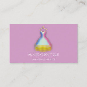 Dress Logo Fashion Boutique Event Gold Violet  Business Card