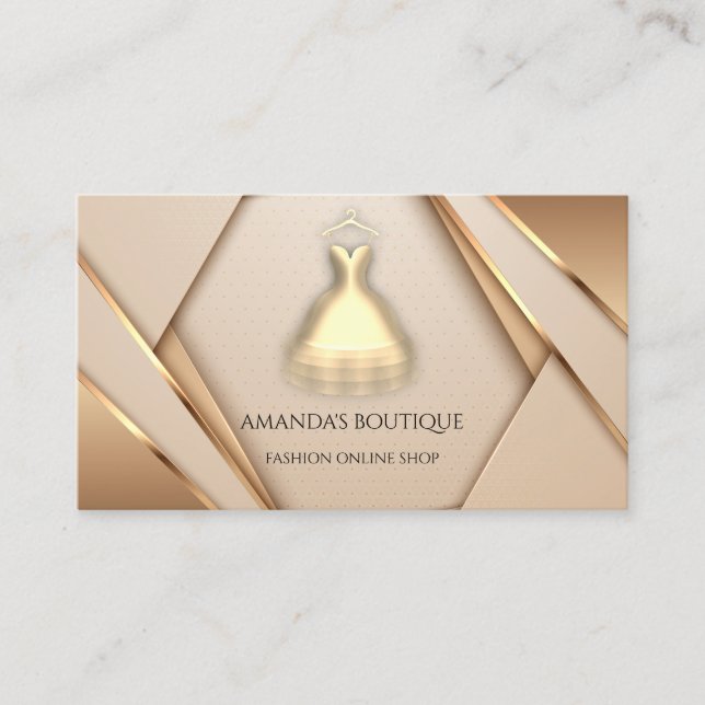 Dress Logo Fashion Boutique Online Shop Framed Business Card (Front)