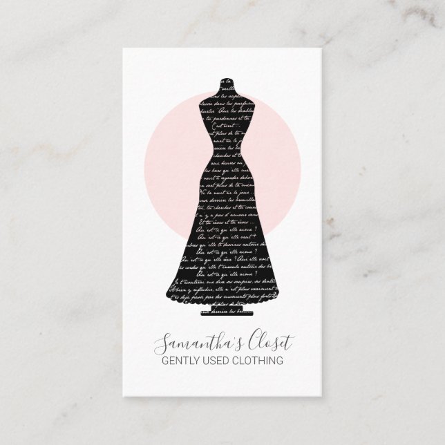 Dress Mannequin Used Clothing Poshmark Seller Business Card (Front)