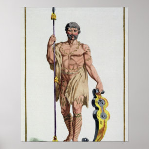 Dress of a Breton Warrior from 'Receuil des Estamp Poster