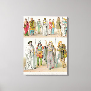 Dress of the Britons, Gauls and Germans Canvas Print