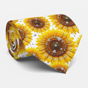 Dress Up Casual Sunflowers and Diamonds Tie