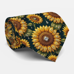 Dress Up Casual Sunflowers and Diamonds Tie