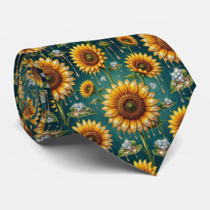 Dress Up Casual Sunflowers and Diamonds Tie