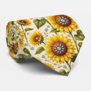 Dress Up Casual Sunflowers and Diamonds Tie