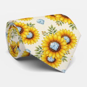 Dress Up Casual Sunflowers and Diamonds Tie