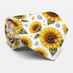 Dress Up Casual Sunflowers and Diamonds Tie