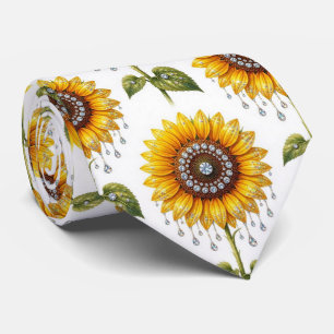Dress Up Casual Sunflowers and Diamonds Tie