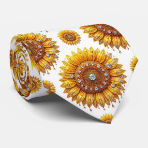 Dress Up Casual Sunflowers and Diamonds Tie