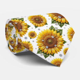 Dress Up Casual Sunflowers and Diamonds Tie