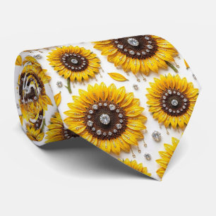 Dress Up Casual Sunflowers and Diamonds Tie