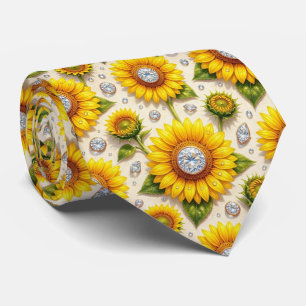 Dress Up Casual Sunflowers and Diamonds Tie