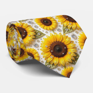 Dress Up Casual   Sunflowers and Diamonds Tie
