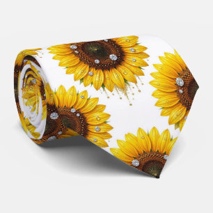 Dress Up Casual Sunflowers and Diamonds Tie