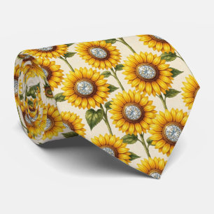 Dress Up Casual   Sunflowers and Diamonds Tie