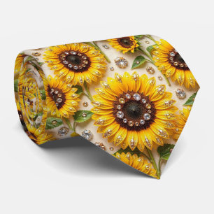 Dress Up Casual Sunflowers and Diamonds Tie