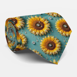 Dress Up Casual   Sunflowers and Diamonds Tie