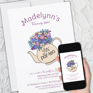 Dress Up Par-Tea Girls Birthday Tea Party Invitation