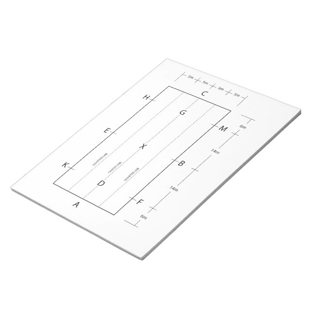 Dressage Arena Template Horse Riding Notepad (Angled)