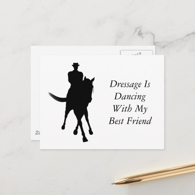 Dressage Dancing With Best Friend Horse And Rider Postcard (Front/Back In Situ)