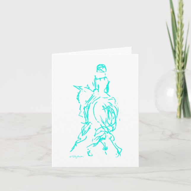 Dressage: Half Pass Card Aqua (Front)