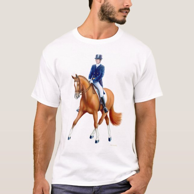 Dressage Half Pass Equestrian T-Shirt (Front)
