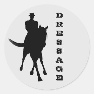 Dressage Horse And Rider  Classic Round Sticker