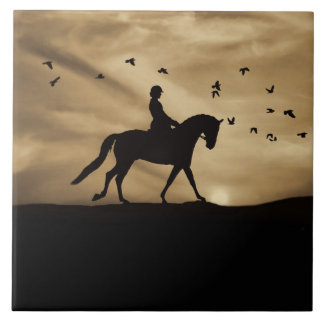 Dressage Horse and Rider Fine Art Tile