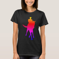 Dressage Horse And Rider Half Pass Rainbow
