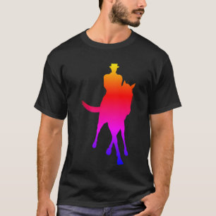 Dressage Horse And Rider Half Pass Rainbow T-Shirt