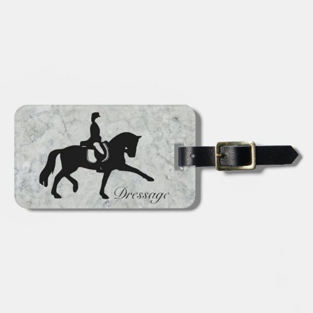 Dressage Horse and Rider Luggage Tag (Front Horizontal)