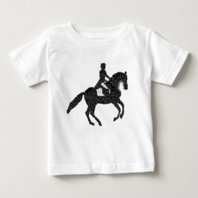 Dressage Horse and Rider Mosaic Design Baby T-Shirt (Front)
