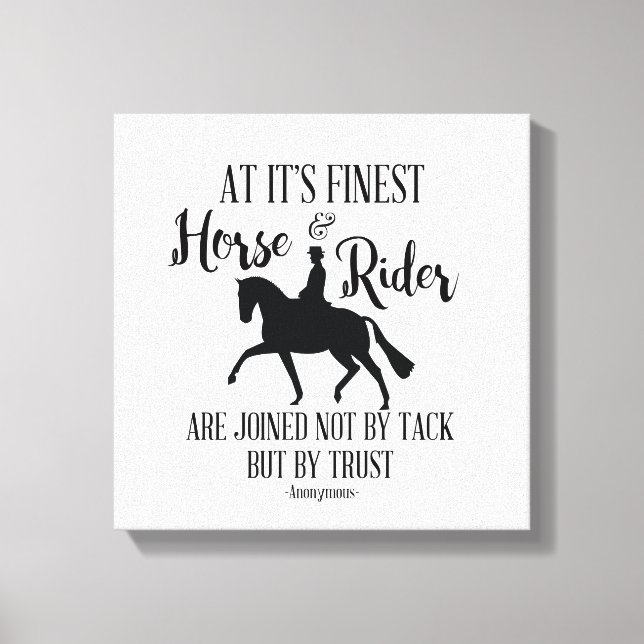 Dressage Horse and Rider Quote Wall Art (Front)