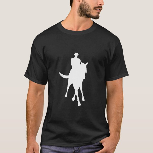 Dressage Horse And Rider Silhouette Dark  T-Shirt (Front)