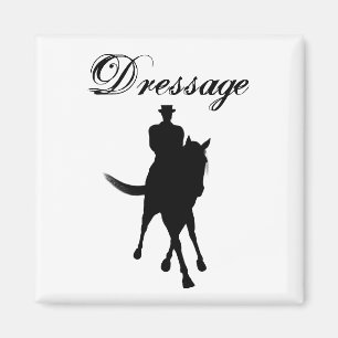 Dressage Horse And Rider Silhouette Magnet