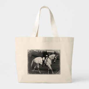 Dressage Horse Grunge Large Tote Bag
