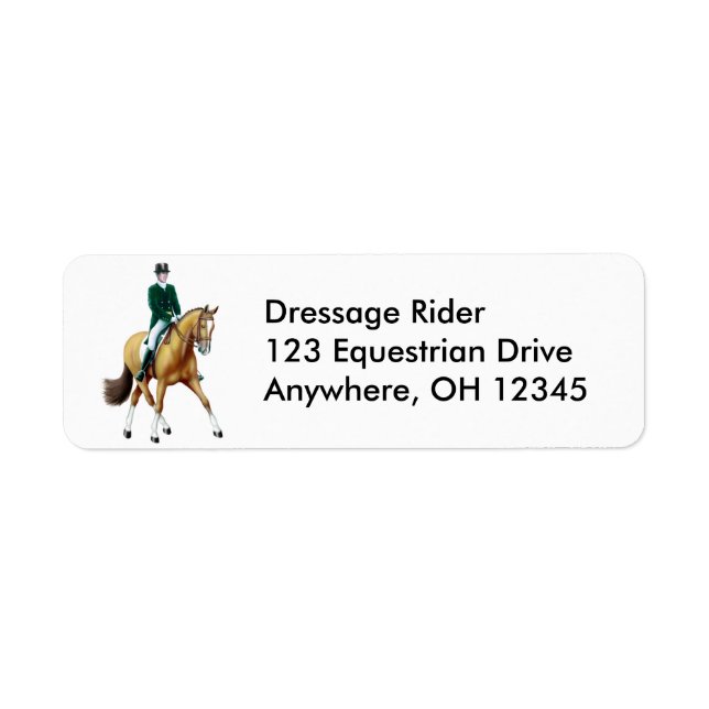 Dressage Horse Half Pass Label (Front)