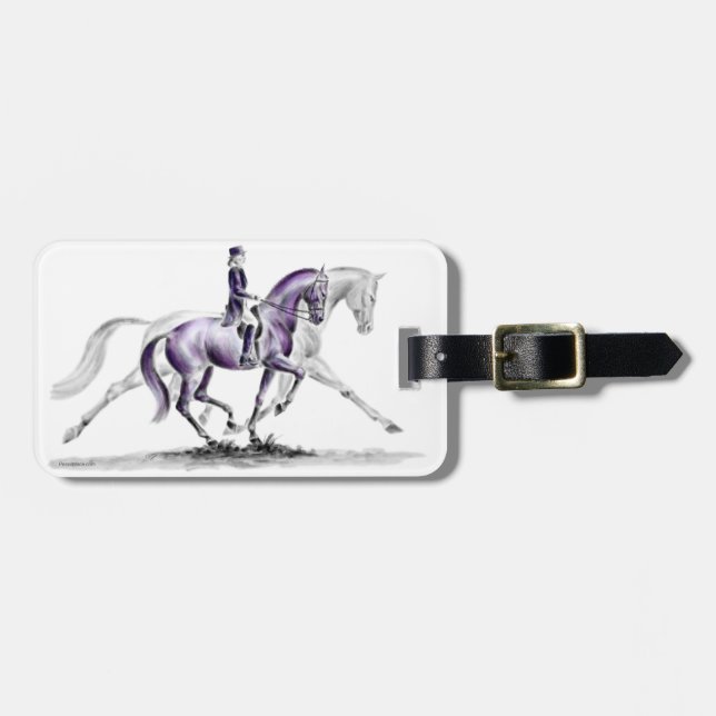 Dressage Horse in Trot Piaffe Luggage Tag (Front Horizontal)