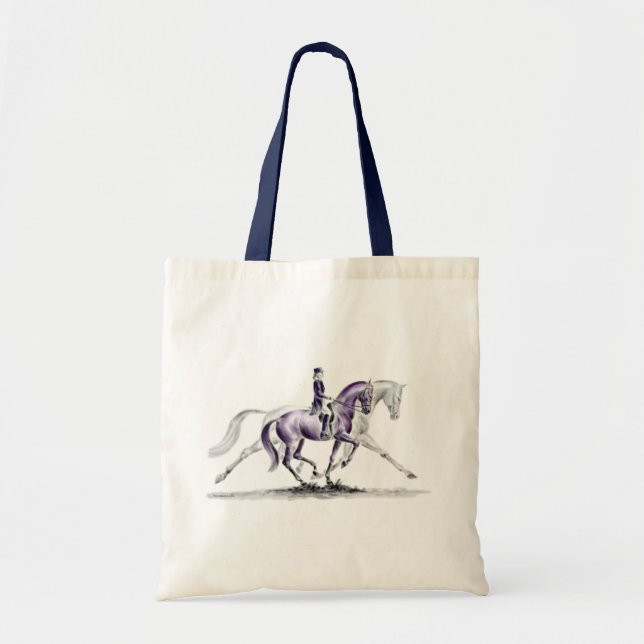 Dressage Horse in Trot Piaffe Tote Bag (Front)