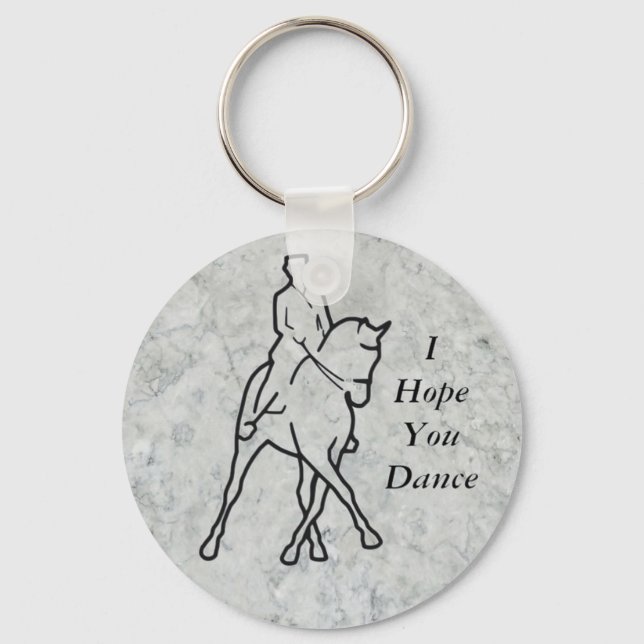 Dressage Horse & Rider - Half Pass Key Ring (Front)