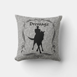 Dressage Horse Rider Silhouette  Cushion