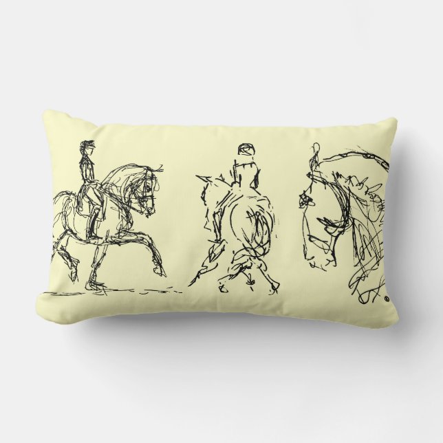 Dressage Horse Small Pillow (Front)