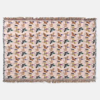 Dressage Horses Equestrian Throw Blanket