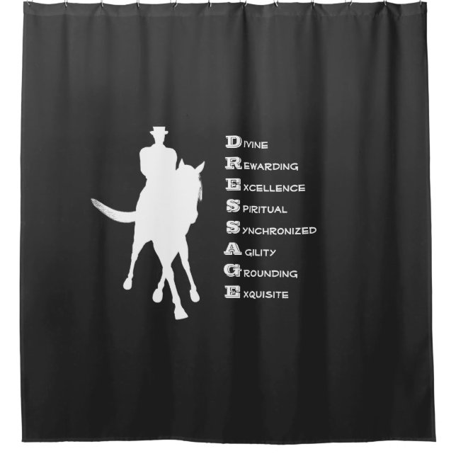 Dressage Is Horse Silhouette Dark  Shower Curtain (Front)