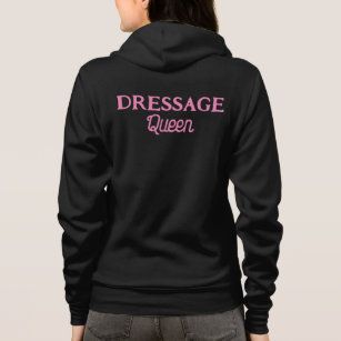 Dressage Queen Cute Pink Retro Script Equestrian Hoodie