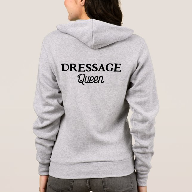 Dressage Queen Cute Retro Script Equestrian Hoodie (Back)