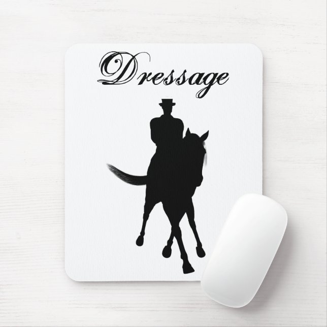 Dressage Rider And Horse Silhouette Mouse Pad (With Mouse)