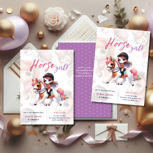 Dressage Rider Horse Girl Birthday Party Invitation